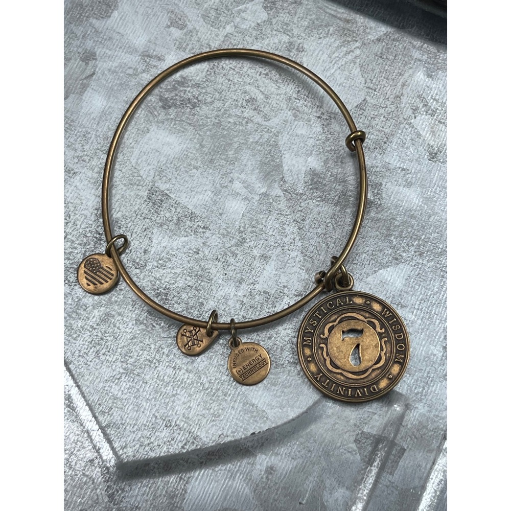 Alex and Ani Mystical Wisdom Divinity 7 Bangle Rafaelian Gold Finish Bracelet